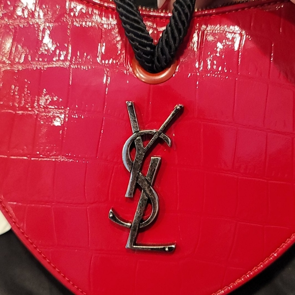 NEW Saint Laurent croc embossed leather clutch - Picture 11 of 15